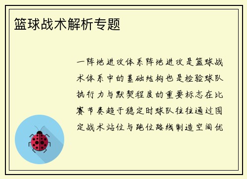 篮球战术解析专题